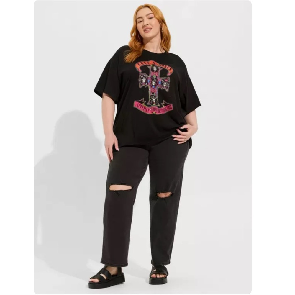 TORRID NWT Guns N Roses Oversized Fit Cotton Tunic Tee - Picture 2 of 4